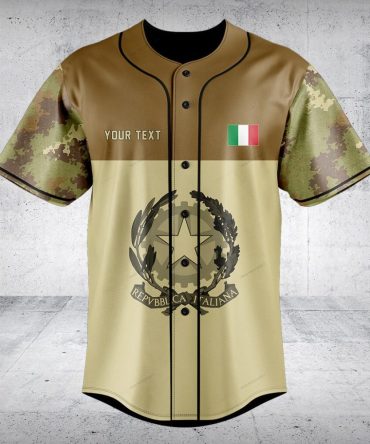 Customizable Italian Flag Camo Baseball Jersey - Stylish & Unique Sportswear