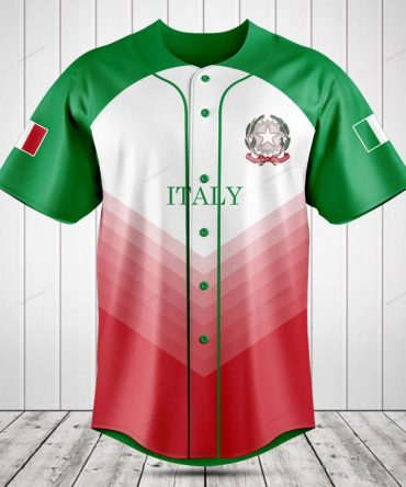 Italy Pride Baseball Jersey – Stylish Italian Flag Sportswear For Fans