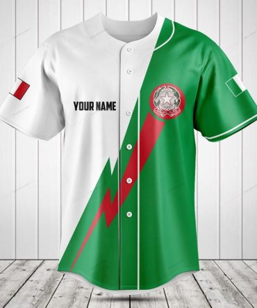Customizable Green & White Baseball Jersey – Personalize Your Style Today!