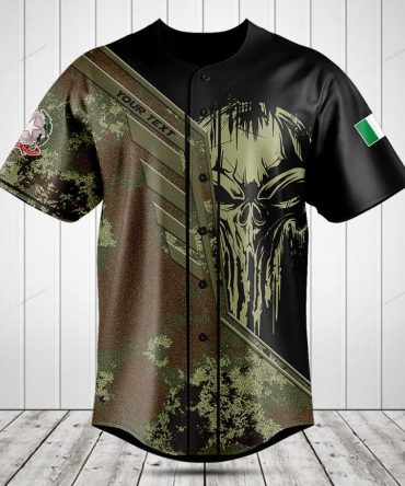 Custom Camo Skull Baseball Jersey – Personalized Sportswear For Men & Women