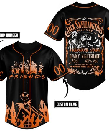 Custom Halloween Baseball Jersey - Friends Theme, Personalized Name & Number
