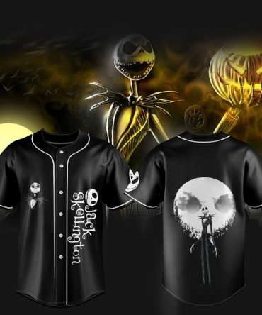 Jack Skellington Baseball Jersey - Spooky Night Design For Halloween Fans