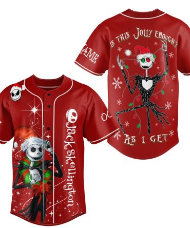 Festive Jack Skellington Christmas Baseball Jersey - Holiday Style For Fans!
