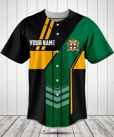 Customizable Jamaica Flag Baseball Jersey - Personalized Sportswear For Fans