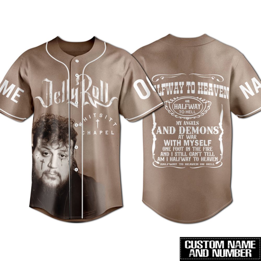 Custom Black Baseball Jersey – Halfway To Heaven Graphic Design, Personalized Name & Number - Image 2