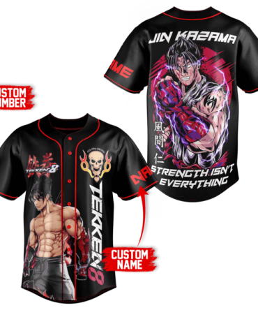 Custom Tekken 8 Baseball Jersey - Jin Kazama Design, Add Name & Number