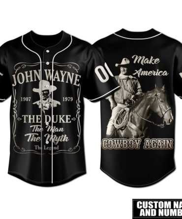 Personalized John Wayne Baseball Jersey - Custom Name & Number Tribute Tee