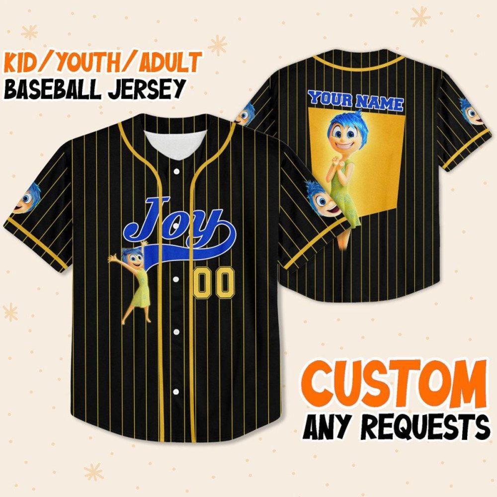 Custom Joy Baseball Jersey For Kids/Adults – Add Your Name! Perfect Gift! - Image 2