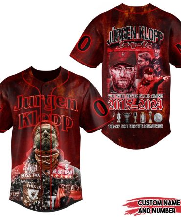 Custom Jurgen Klopp Commemorative Jersey 2015-2024 – Personalize With Name & Number