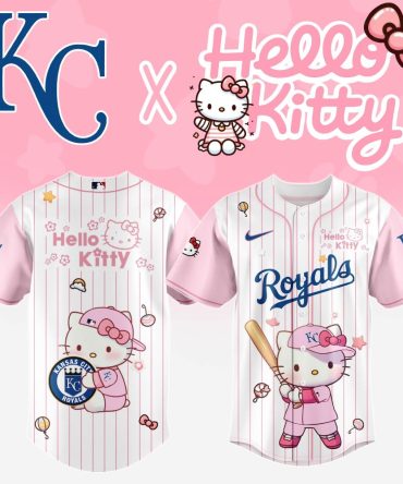 Limited Edition Hello Kitty X Kc Royals Baseball Jersey - Cute & Stylish Fan Gear!