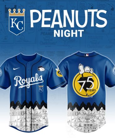 Kc Royals Snoopy Peanuts Night Jersey - 75Th Anniversary Edition