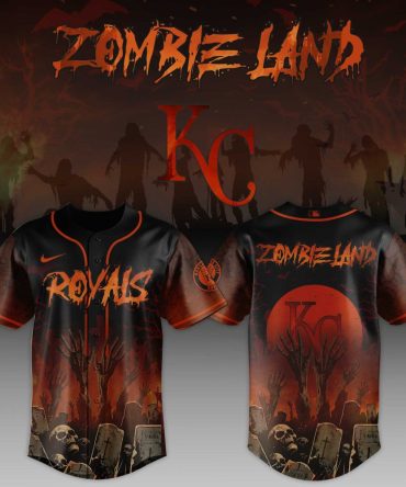 Spooky Zombie Land Royals Baseball Jersey - Perfect For Halloween & Sports Fans! 🧟‍♂️⚾️ Limited Edition!