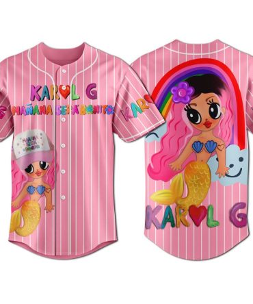 Kids' Pink Mermaid Baseball Jersey - Fun Cartoon Design, Vibrant Colors, Perfect Gift!