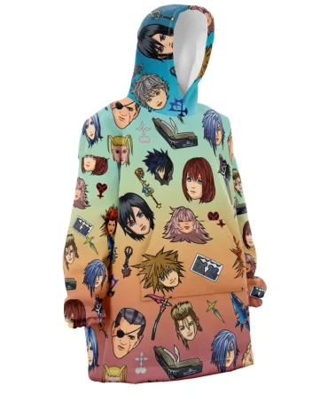 Kingdom Hearts Pattern Hooded Blanket Hoodie