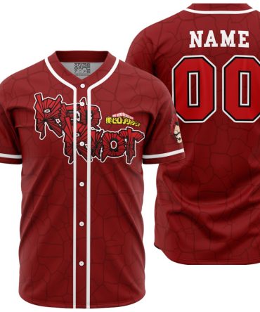 Custom Anime-Themed Red Baseball Jersey - Personalized Name & Number - Perfect For Fans