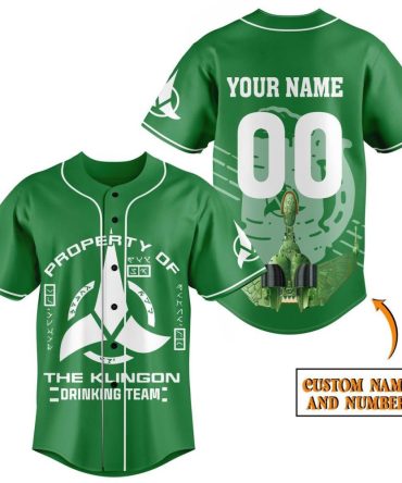 Custom Klingon Drinking Team Jersey - Personalized Name & Number - Perfect Gift!