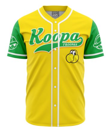 Koopa Troopas Baseball Jersey – Vibrant Yellow & Green Game Day Shirt