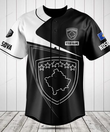 Custom Kosovo Baseball Jersey – Personalized Name & Flag Design, Unisex Sportswear