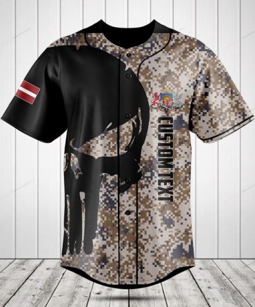 Custom Camo Baseball Jersey – Personalized Text & Logo Design, Stylish Sportswear