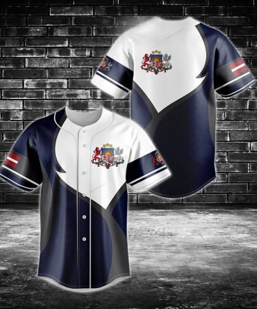 Stylish Custom Baseball Jersey – Unique Design With Crest & Stripes, Perfect For Fans & Teams!