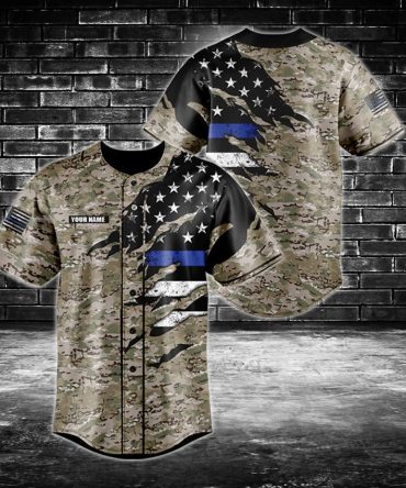 Custom Camo Flag Baseball Jersey – Stylish Patriotic Apparel For Men & Women