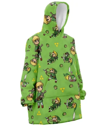 Link Pattern Zelda Hooded Blanket Hoodie