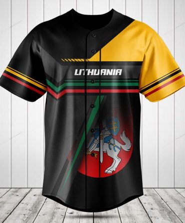 Stylish Lithuania Baseball Jersey – Vibrant Flag Design, Unisex Sportswear Top