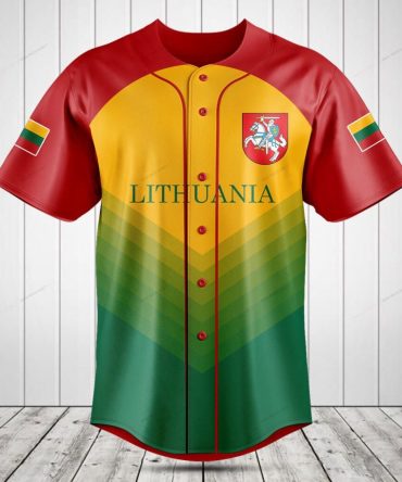 Lithuania Flag Baseball Jersey - Vibrant Colorful Sport Shirt With National Pride Design
