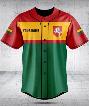 Custom Lithuania Flag Baseball Jersey - Personalized Sportswear With Your Name