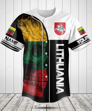 Custom Lithuanian Flag Baseball Jersey - Personalized Name & Design