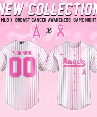 Mlb Angels Breast Cancer Awareness Jersey - Customizable Pink Ribbon Edition