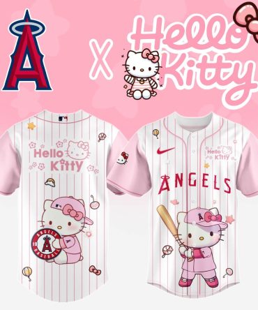 Limited Edition Hello Kitty X Angels Baseball Jersey - Cute & Stylish Fan Gear For All Ages!