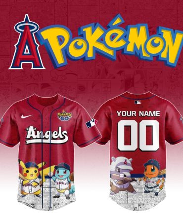 Customize Your Angels X Pokémon Jersey – Pikachu, Squirtle & More! Perfect For Fans & Collectors