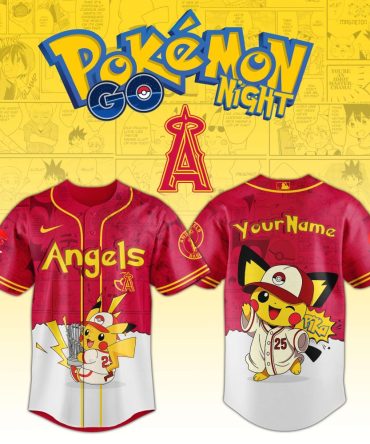 Customizable Pokémon Angels Baseball Jersey - Pikachu Design, Perfect For Fans!