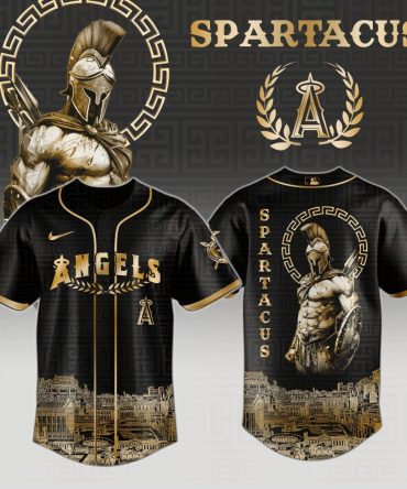 Spartacus Warrior-Style Baseball Jersey - Bold Black & Gold Design For Fans