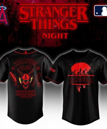 Exclusive Stranger Things Night Baseball Jersey – Angels Hellfire Club Edition