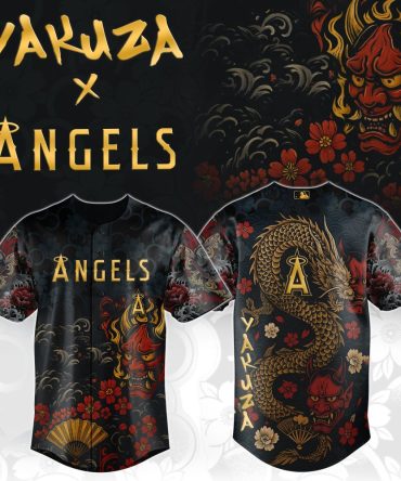Yakuza X Angels Baseball Jersey - Bold Dragon & Oni Design - Unisex Fashion Statement