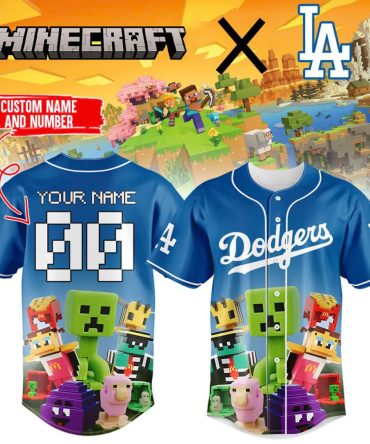 Custom Minecraft X La Dodgers Jersey – Personalize Your Name & Number!