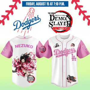 Demon Slayer X Dodgers Nezuko Baseball Jersey – Limited Edition Fan Gear