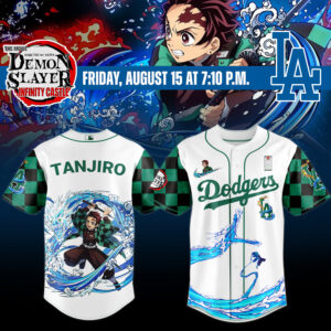Demon Slayer X Dodgers Tanjiro Baseball Jersey - Limited Edition Fan Gear