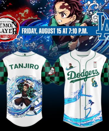 Exclusive Demon Slayer Dodgers Jersey - Tanjiro Design - Limited Edition Anime Baseball Shirt