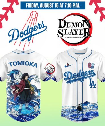 Demon Slayer X Dodgers Tomioka Jersey - Limited Edition Anime Baseball Shirt