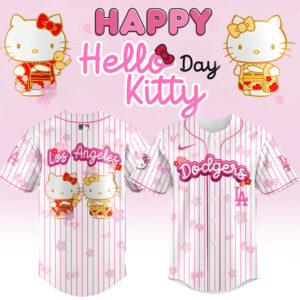 Limited Edition Hello Kitty Los Angeles Dodgers Baseball Jersey - Cute & Stylish Fan Gear