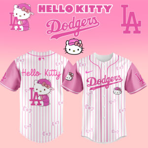 Hello Kitty Dodgers Pink Baseball Jersey - Cute, Stylish Fan Apparel For All Ages