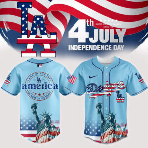 Celebrate 4Th Of July In Style - La Themed Independence Day Baseball Jersey With Statue Of Liberty Design