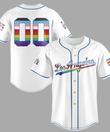 Los Angeles Pride Baseball Jersey - Customizable Number & Lgbtq+ Stripes - Unisex Sport Shirt
