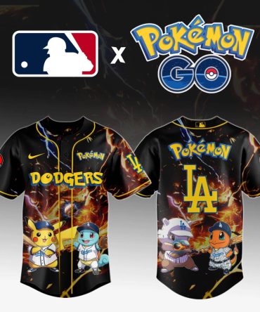 Exclusive Mlb X Pokémon Go Dodgers Jersey - Pikachu & Charmander Design