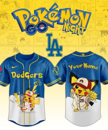 Custom Pokémon Dodgers Jersey – Pikachu Baseball Design For Fans