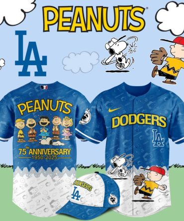 Celebrate In Style: Peanuts 75Th Anniversary Dodgers Jersey – Limited Edition!