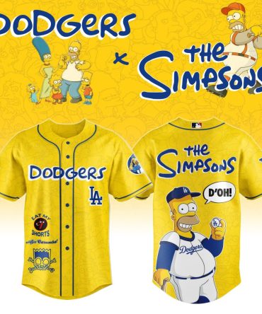 Limited Edition Dodgers X Simpsons Baseball Jersey – Stylish Yellow Fan Gear!